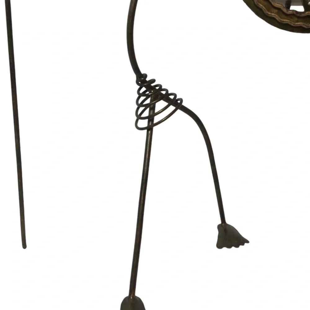 NWOT‎ Metal Crafted Tea Light Votives Spear Shield Tribal Figure Incense Holder